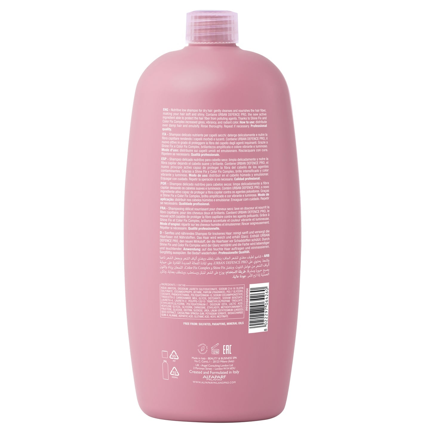 Shampoo nutritivo para cabello seco y opaco – Hidratación profunda sin sulfatos | Semi Di Lino Moisture 1000 ml