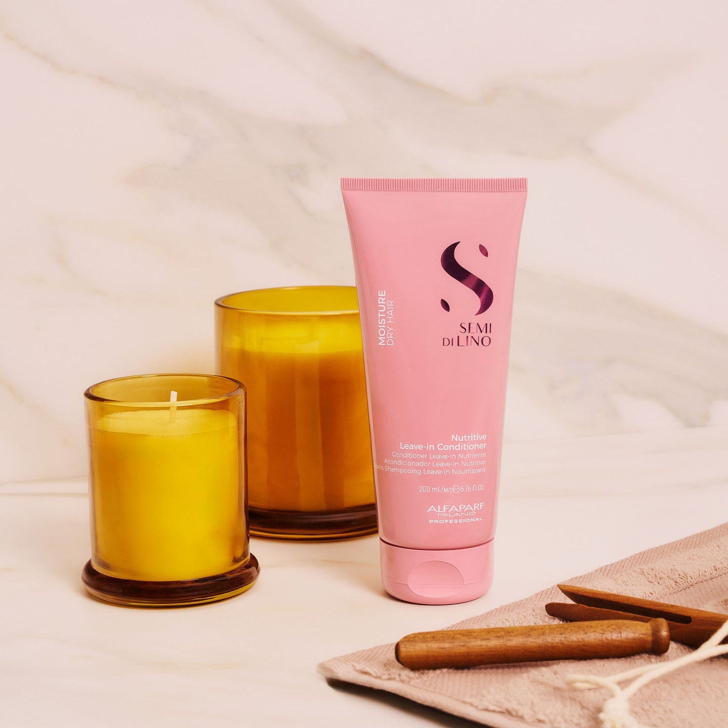 Acondicionador Nutritivo sin Enjuague Semi Di Lino Moisture para Cabello Seco 1000 ml