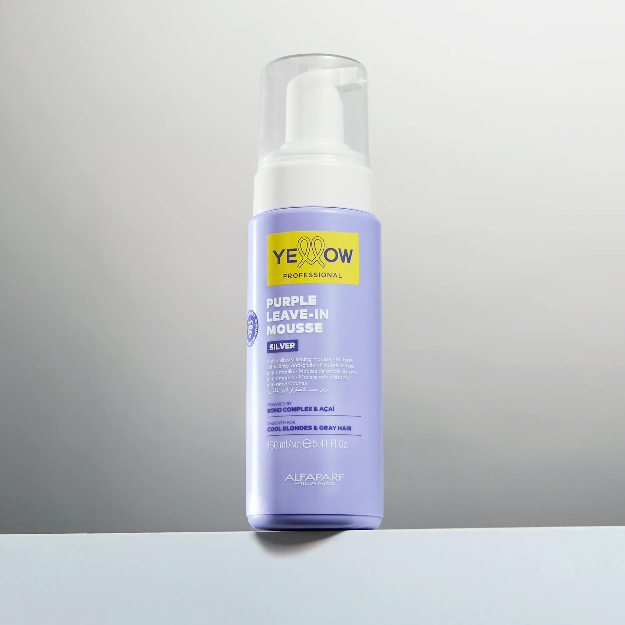 Mouse Sin Enjuague Anti Amarillo Yellow Silver para cabello rubio, gris 160 ml