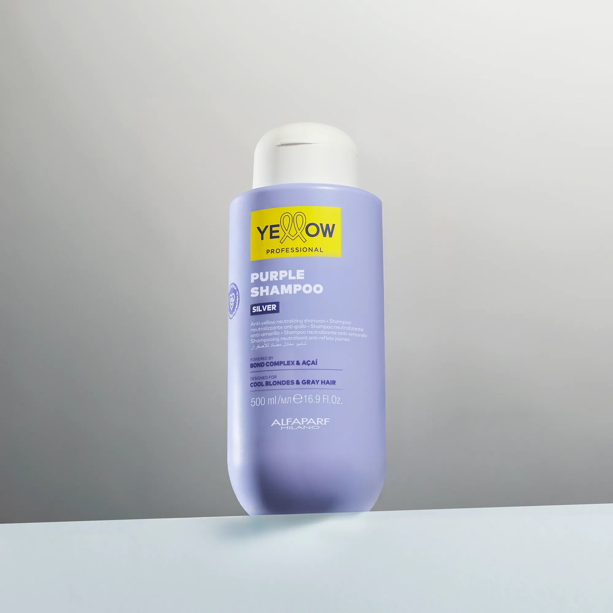 Shampoo Neutralizante Anti Amarillo Yellow Silver para cabello rubio, gris 500 ml