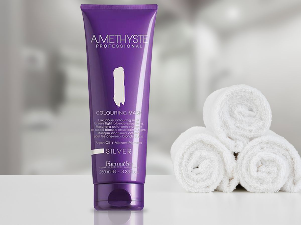 Mascara colorante Amethyste Silver para cabello gris y rubio clarísimo 250 ml