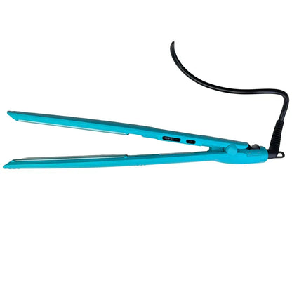 Alisador Gama Aqua Therapy turquesa con placas largas abiertas y cable