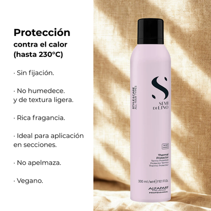 Protector Térmico Semi Di Lino Style &amp; Care para Todo Tipo de Cabello 300 ml