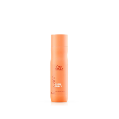 Shampoo Wella Invigo Nutri-Enrich en botella naranja, 250 ml