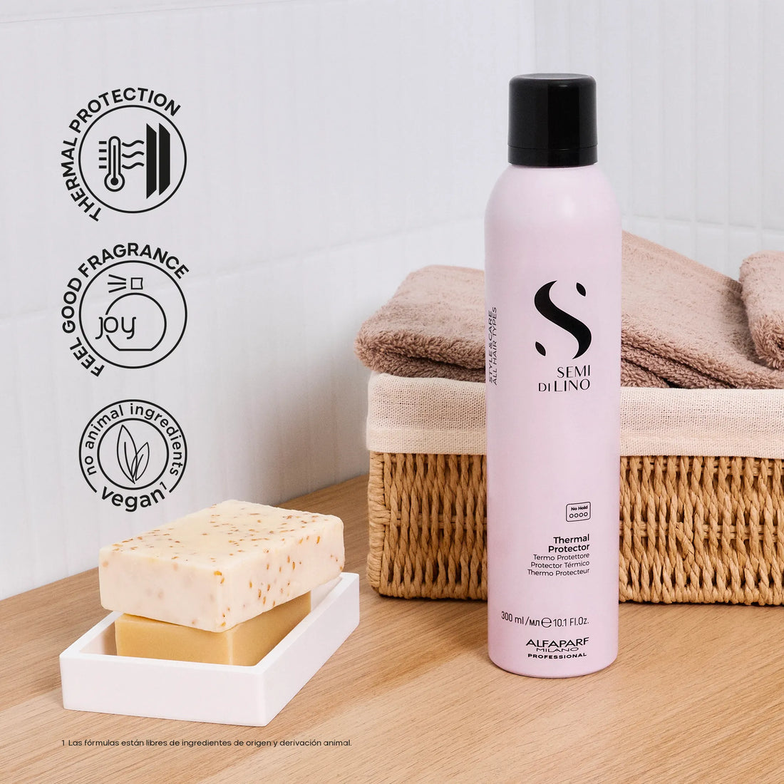 Protector Térmico Semi Di Lino Style &amp; Care para Todo Tipo de Cabello 300 ml