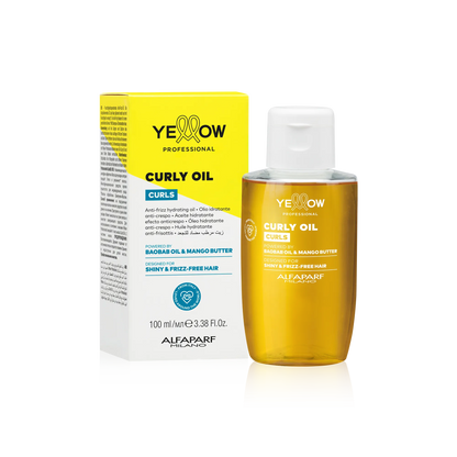 Aceite Hidratante efecto anti Frizz Yellow Curls para cabello ondulado, rizado 100 ml