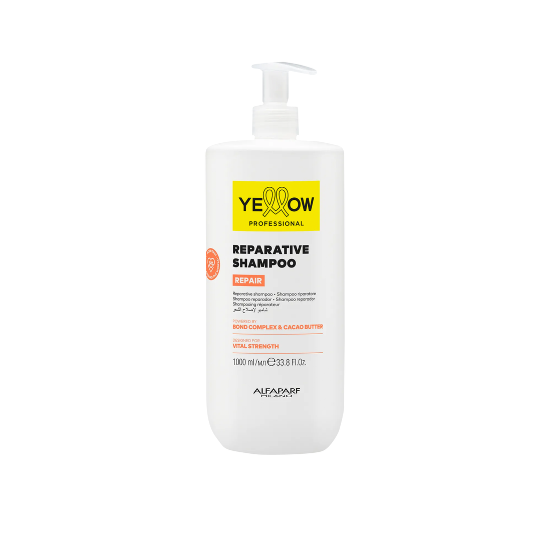 Shampoo Reparador Yellow Repair para cabellos dañados 1000 ml