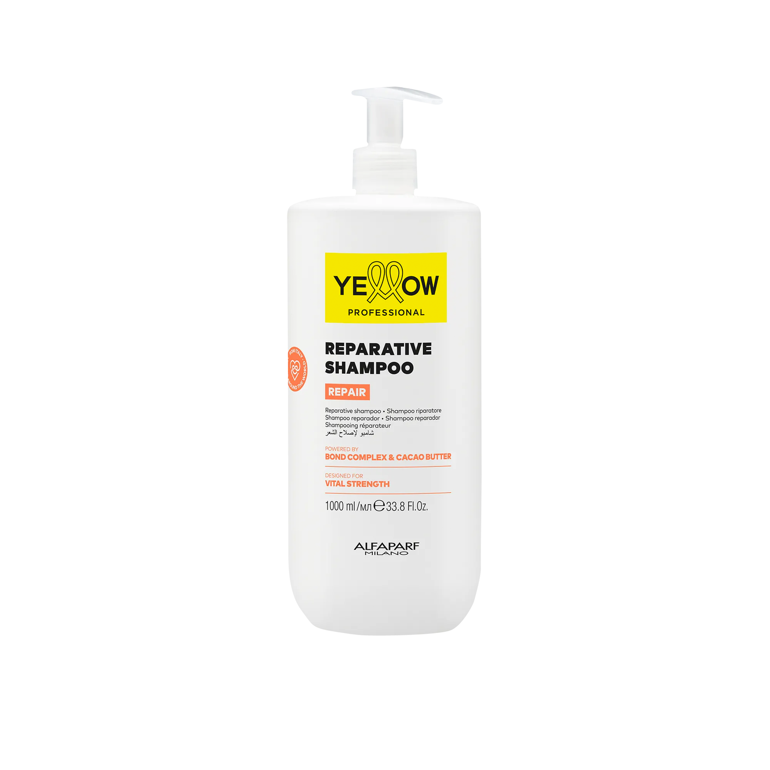 Shampoo Reparador Yellow Repair para cabellos dañados 1000 ml