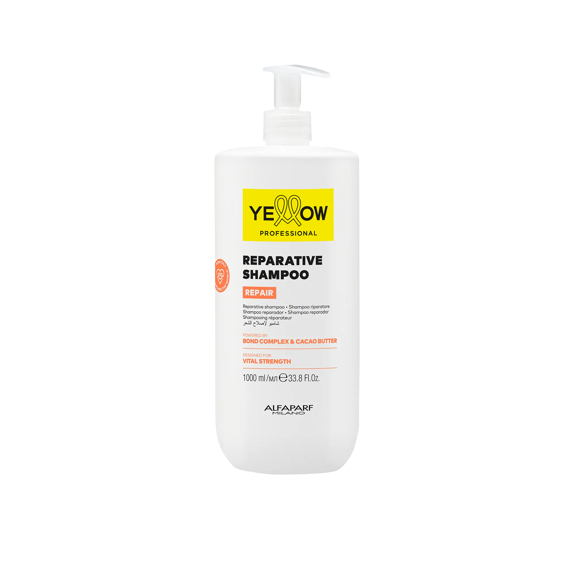 Shampoo Reparador Yellow Repair para cabellos dañados 1000 ml
