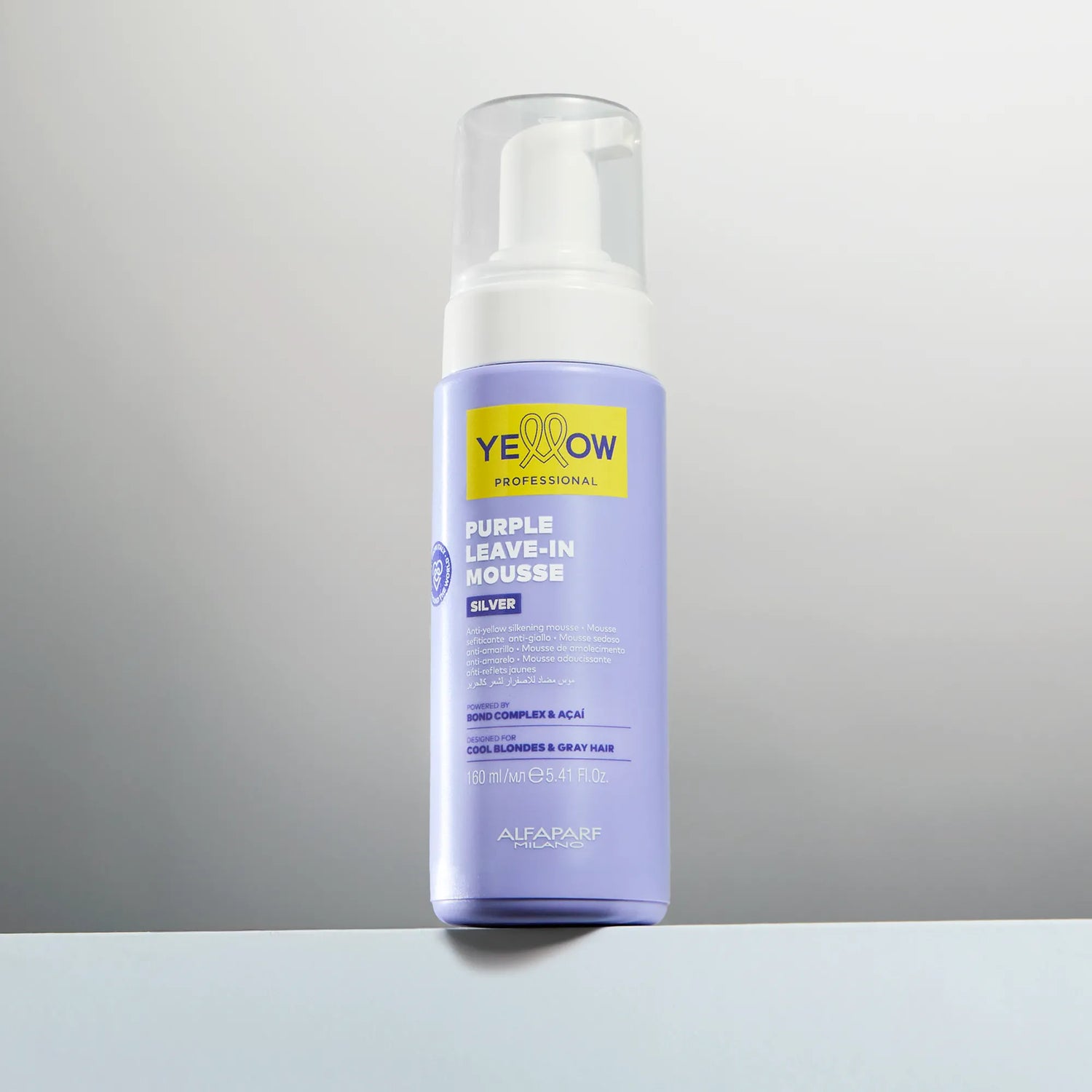 Mouse Sin Enjuague Anti Amarillo Yellow Silver para cabello rubio, gris 160 ml