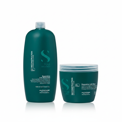 Pack Alfaparf Semi di Lino: botella de champú y tarro de mascarilla, 1L y 500ml