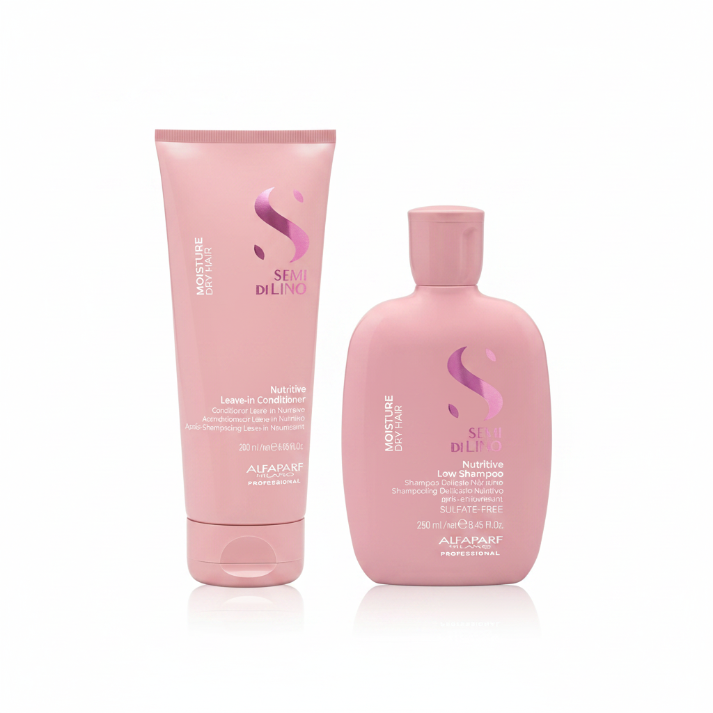 Pack Semi Di Lino Moisture: champú tubo y leave-in botella rosa 250/200 ml