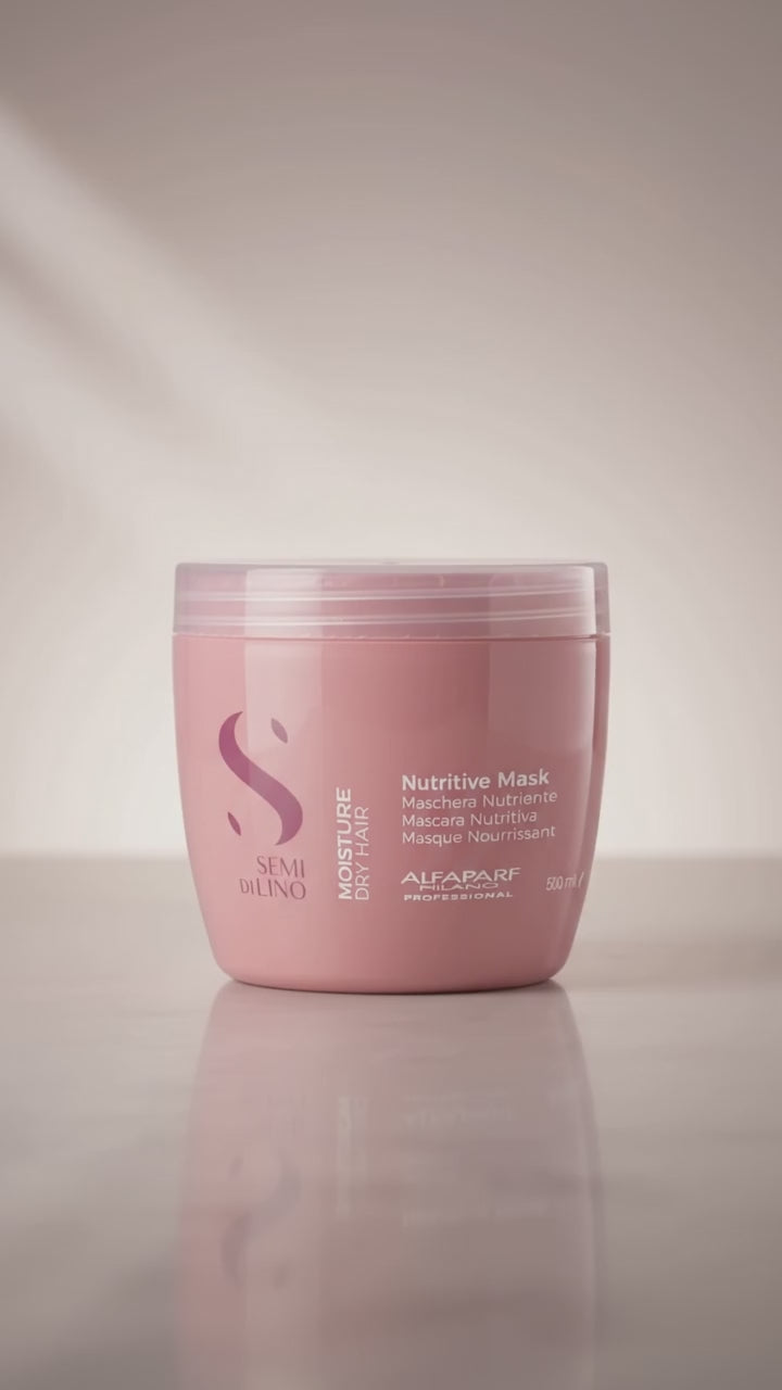 Mascarilla nutritiva intensiva para cabello seco y deshidratado – Hidratación profunda y suavidad | Semi Di Lino Moisture 500 ml